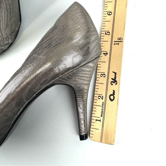 Adrianna Papell Women's 8.5 Silver Sparkling Heels Open Toe Party Stiletto Shoes - Picture 9 of 11